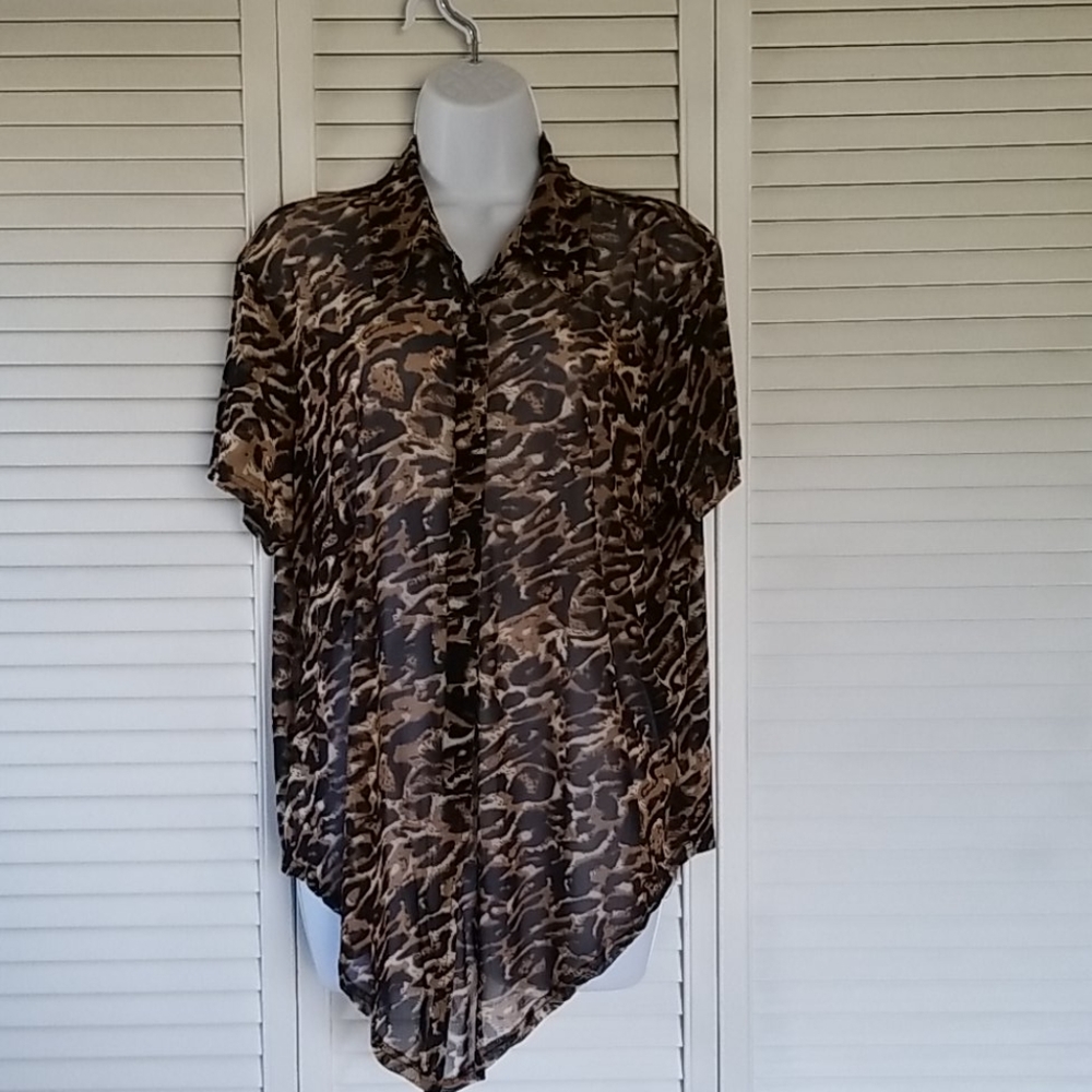 Women's Just One Sheer Blouse 1X